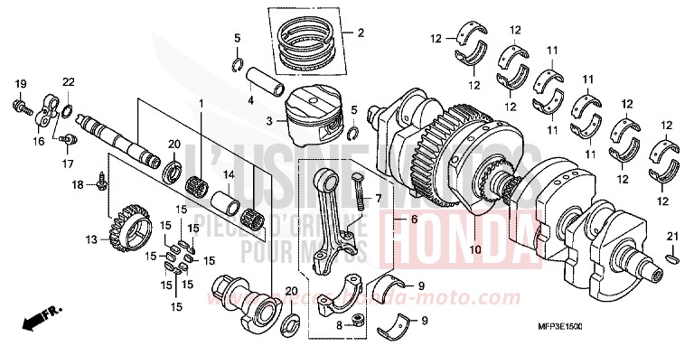 VILEBREQUIN/PISTON for CB1300 Super Bold'or PEARL SUNBEAM WHITE (NHA66KF) from 2009